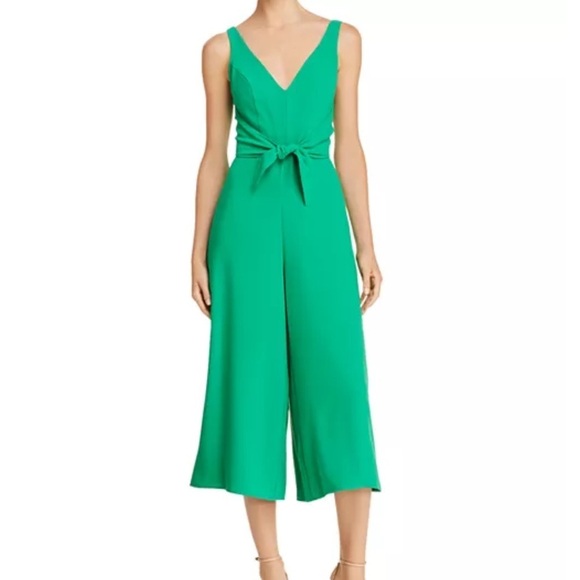 Amanda Uprichard Blue Charter Front Tie Wide Leg Jumpsuit Size Medium - Picture 6 of 6